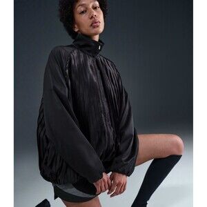 NIKE Sportswear Collection Pleated Track Jacket Small Black NEW Active Sporty